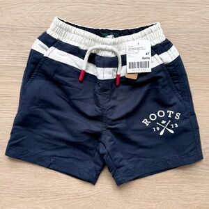 NWT Roots Kids Cabin Packable Swim Shorts 4T Toddler Navy Blue Canada Nautical